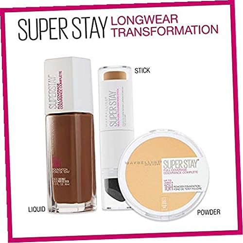 Maybelline Super Stay Full Coverage Powder Foundation Makeup, Up to 16 Hour Wear, Soft, Creamy Matte Foundation, Fair Porcelain, 1 Count-VivaGrace Women
