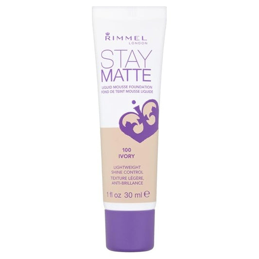 Rimmel London Stay Matte Liquid Mousse - 091 Light Ivory - Foundation, Lightweight, Shine Control, Oil-Free, 1oz-VivaGrace Women