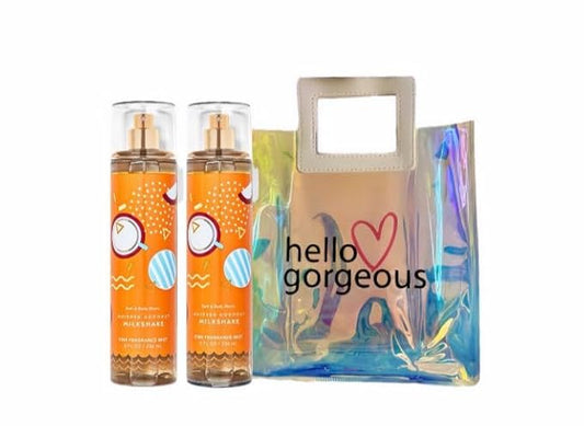 White Barn - Bath and Body Works - Gift Set 2 Piece Bundle - with Gift Bag HELLO GORGEOUS (Whipped Coconut Milkshake)-VivaGrace Women