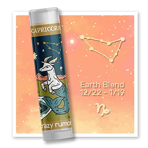 Crazy Rumors Capricorn Zodiac All Natural, Plant Based Lip Balm to Moisturize and Nourish your Lips - Earth Blend (Sweet Vanilla, Fragrant Rose and Plum)-VivaGrace Women