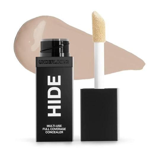 HIDE Liquid Concealer, Medium to Full Coverage Concealer for Blemishes, Under Eye Dark Circles & Scars, Oil Free Concealer, Linen (See Shade Finder), 0.5 fl oz-VivaGrace Women