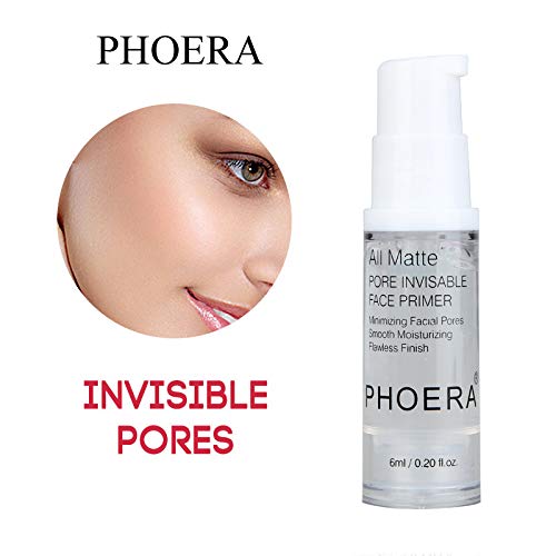 PHOERA Setting Powder and PHOERA Face Primer Makeup, Control Oil Brighten Skin Color Cover Blemish Whitening Face Setting Loose Powder（2 Pcs） (01 Translucent +makeup primer)-VivaGrace Women