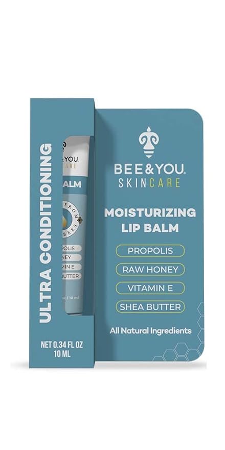Bee and You Ultra Conditioning, 100% Natural, Moisturizing Lip Balm, Chapstick, Chapped Lips Treatment Severe, Beeswax, Propolis Extract, Raw Honey, Vitamin E, Shea Butter, 10ML-VivaGrace Women