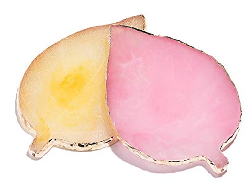 Resin Nail Art Plate Palette,Makeup Palettes,Gel Polish Color Mixing Plate Drawing Painting Color Palette,Golden Edge Heart Shaped Nail Art Display Holder-VivaGrace Women