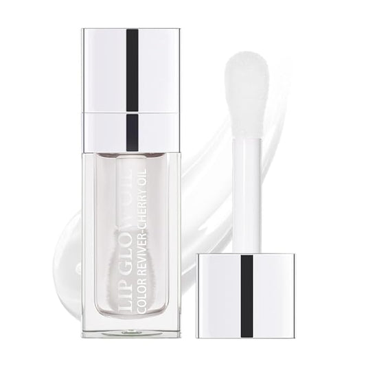 Plumping Lip Oil, Moisturizing Lip Glow Oil, Long Lasting Nourishing Lip Gloss Lip Balm, Non-sticky Transparent Toot Lip Oil Tinted for Lip Care and Dry Lip - Transparent-VivaGrace Women