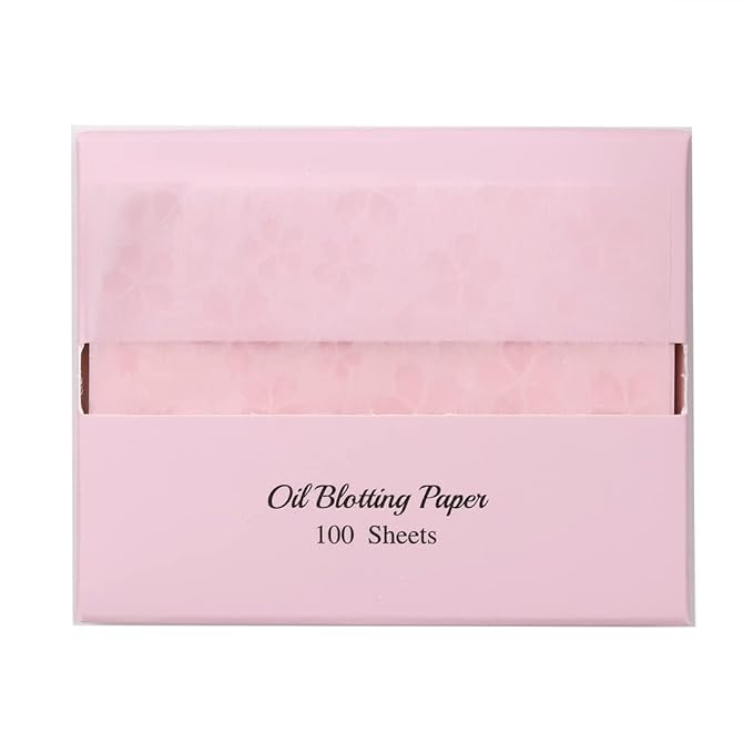 [400 Counts + Mirror Case] Cherry Blossom Natural Oil Blotting Paper for Face with Mirror Compact and Refills-VivaGrace Women