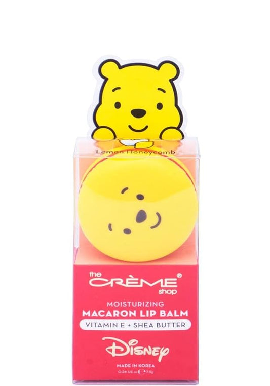 The Crème Shop x Disney Macaron Lip Balm Winnie The Pooh Lemon Honeycomb Crème Korean Scented Pocket Portable Vitamin E Shea Butter (Winnie The Pooh (Lemon Honeycomb))-VivaGrace Women