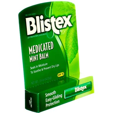 Blistex Medicated Mint Balm SPF 15 0.15 oz (Pack of 12)-VivaGrace Women