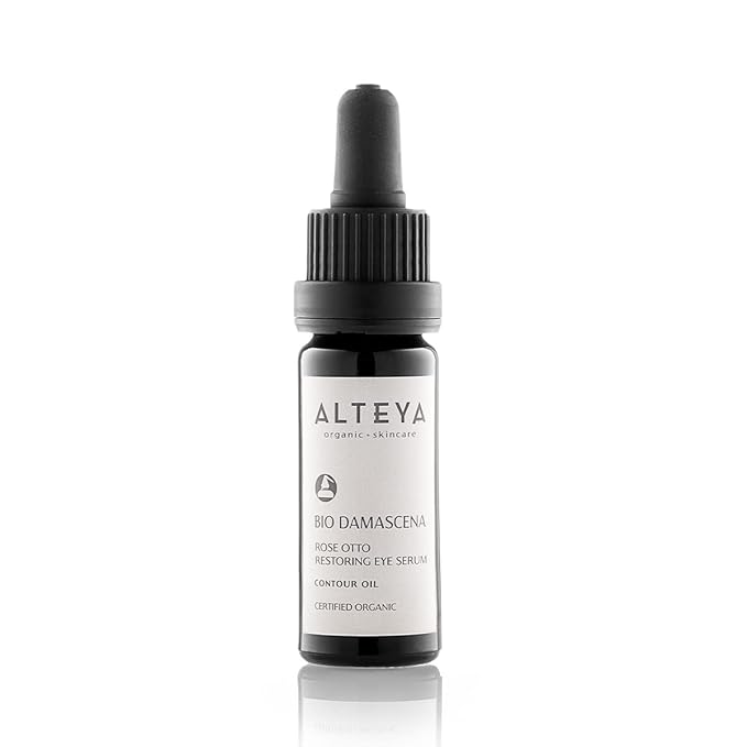 Alteya Organics Eye Serum USDA Certified Organic Skin Care 0.34 Fl Oz/10 mL Bio Damascena Award-Winning Eye Treatment With Organic Bulgarian Rose Oil Rejuvenating, Revitalizing and Clarifying-VivaGrace Women