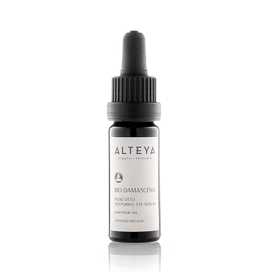 Alteya Organics Eye Serum USDA Certified Organic Skin Care 0.34 Fl Oz/10 mL Bio Damascena Award-Winning Eye Treatment With Organic Bulgarian Rose Oil Rejuvenating, Revitalizing and Clarifying-VivaGrace Women