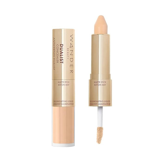 Wander Beauty Dualist Matte and Illuminating Concealer Makeup - Fair - Dual-Ended Matte Concealer Stick + Liquid Concealer - Full Coverage Concealer Brightens, Firms, & Hydrates Under Eyes -0.28 fl oz-VivaGrace Women