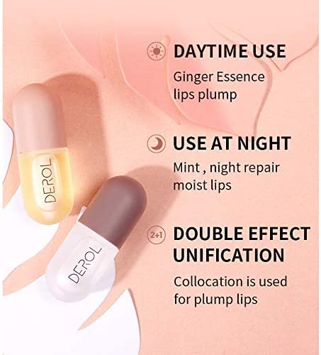 Lip Plumper Set, Day and Night Lip Plumper Gloss/Plumping Lip Balm/Lip Cosmetics Lip Mask for All Day-VivaGrace Women
