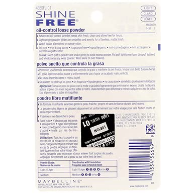 Maybelline New York Shine Free Oil Control Loose Powder, Light [210] 0.7 oz (Pack of 2)-VivaGrace Women