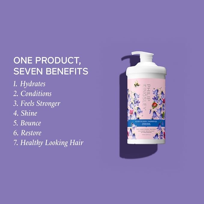 Elasticizer Therapies Bluebell Woods Deep-Conditioning Treatment Hair Mask Repair for Dry Damaged Curly Hair Hydrate Condition Strengthen Reduce Frizz Add Bounce Shine, 33.8 fl oz (1000ml)-VivaGrace Women