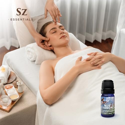 Blue Yarrow Essential Oil – 100% Pure – Calming & Grounding – Deep Blue Steam-Distilled Oil from Achillea millefolium – Aromatherapy, Self-Care & Natural Perfumery – 0.22 fl oz (6.5 mL)-VivaGrace Women