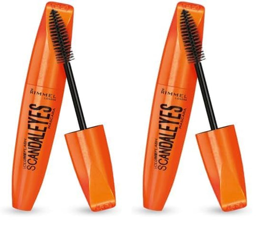 Rimmel London Scandaleyes Mascara,Long-Wearing, Smudge-Proof, 003, Extreme Black, 0.41oz (Pack of 2)