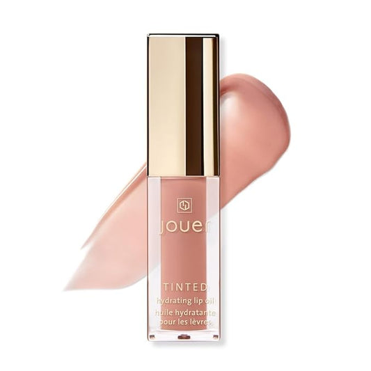Jouer Essential Tinted Hydrating Lip Oil Gloss – Moisturizing Dry Lip Treatment Serum - Fragrance Free Tinted Lip Oil - Jojoba Seed Oil and Apricot Oil Formula-VivaGrace Women