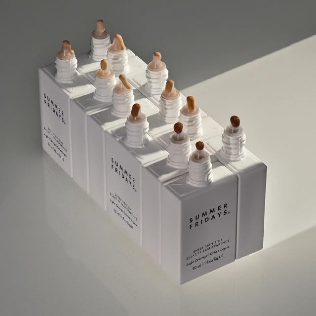 Summer Fridays Sheer Skin Tint - Skin Tint with Hyaluronic Acid - Helps Diminish Uneven Skin Tone - Sheer to Light Coverage - Shade 4 - Light-Medium with Neutral Olive Undertones (1 Fl Oz)-VivaGrace Women