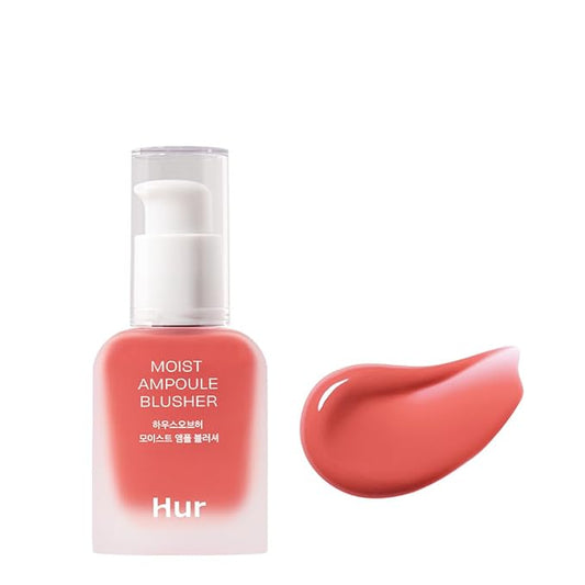 Moist Ampoule Blusher, Buildable Water-based Formula, Infused with over 50% moisture essence, no tackiness, long-lasting moisture, weightless feel (05 Peach Coral, 20ml)-VivaGrace Women