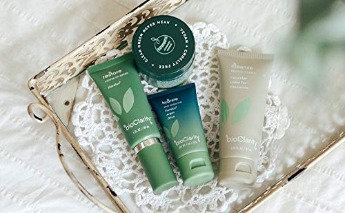 BioClarity 3-Step Essentials Skin Routine + Clarifying Mask for Normal & Oily Skin Types | Cleanse, Restore and Moisturize | Gentle Clean and Hydrate Face |100% Clean, Vegan Ingredients (Mini Size)-VivaGrace Women