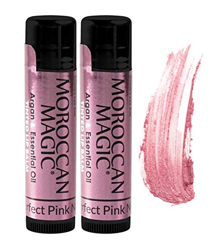 Moroccan Magic Perfect Pink Tinted Lip Balm | Made with Natural Cold Pressed Argan and Essential Oils | Lip Balm | Smooth Application | Non-Toxic, Cruelty Free | 2 Pack-VivaGrace Women
