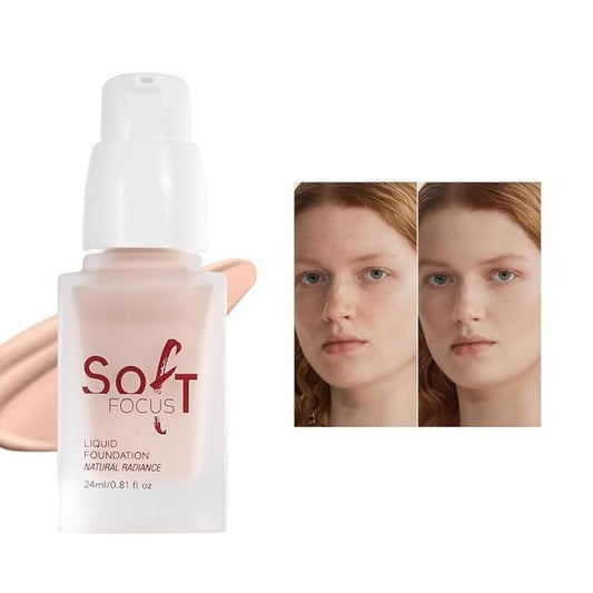 Soft Focus Liquid Concealer Foundation, Moisturizing High Coverage Liquid Foundation, Waterproof Long Lasting 24 HR Oil Control Foundation, Matte Lightweight Liquid Concealer for Women, 01-VivaGrace Women
