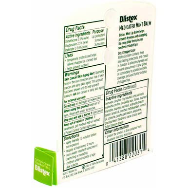 Blistex Medicated Mint Balm SPF 15 0.15 oz (Pack of 12)-VivaGrace Women