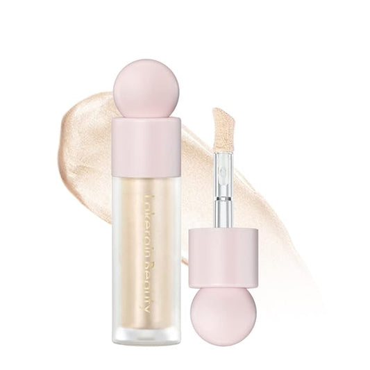 Liquid Highlighter - Luminous Finish Light Liquid Luminizer Makeup Enhanced with Pearl Particles & Botanical Blend, Weightless Dewy Glow for Radiant Skin, Vegan, Cruelty-Free (#01 Moonlight)-VivaGrace Women