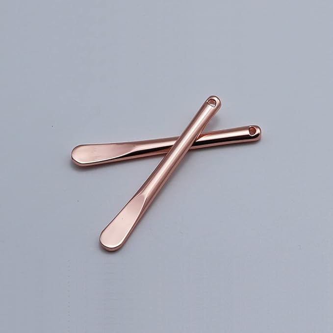 4 Pieces Zinc Alloy Makeup Spatula Eye Cream Spoon Beauty Scoop Mini Spoon Makeup Beauty Spoons Mini Cosmetic Skincare Spatula for Cream Lotions, Cylindrical Handle Type, Rose-Gold-VivaGrace Women