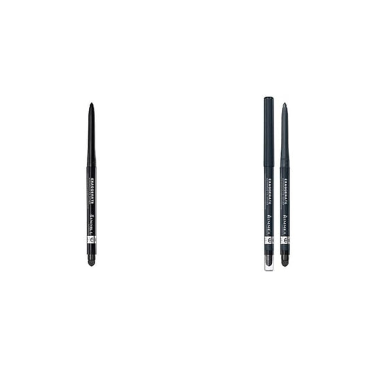 Rimmel Exaggerate Eye Definer, Blackest Black, 1 Count, Waterproof Long Lasting Easy Twist Up Self-S Exaggerate Auto Waterproof Eye Definer, Earl Grey, 0.01 Fluid Ounce, 1 Count