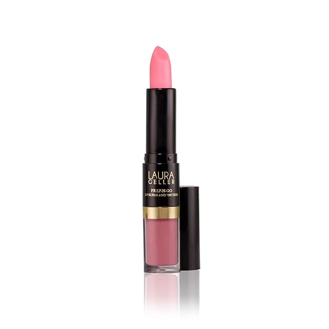 LAURA GELLER NEW YORK Prep-n-Go 2-in-1 Lip Scrub and Lip Oil Tint, Lip Hydrating Oil and Exfoliator, Rush Hour-VivaGrace Women