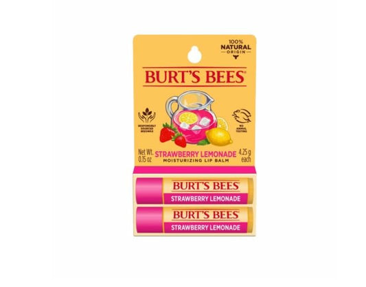 BURTS BEES STRAWBERRY LEMONADE LIP BALM 2 (0.15) TUBES-VivaGrace Women