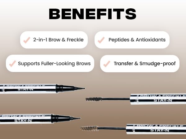 Sacheu Brow & Freckle STAY-N Tinted Eyebrow Gel & Faux Freckle Pen — 2-in-1 Longwear Water Resistant Brows Tint, Cruelty-Free & Vegan, Blonde Roast-VivaGrace Women