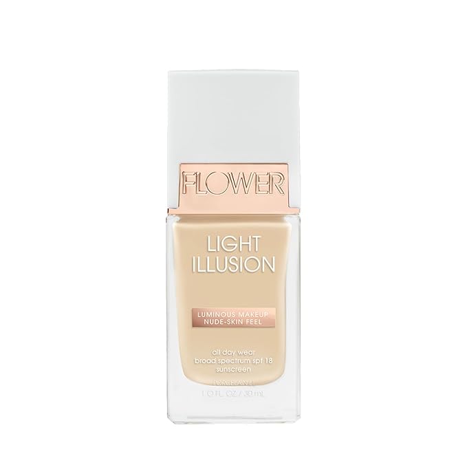 FLOWER BEAUTY By Drew Barrymore Light Illusion SPF Foundation - Blendable + Buildable - Natural Finish - Lightweight Formula (Porcelain)-VivaGrace Women