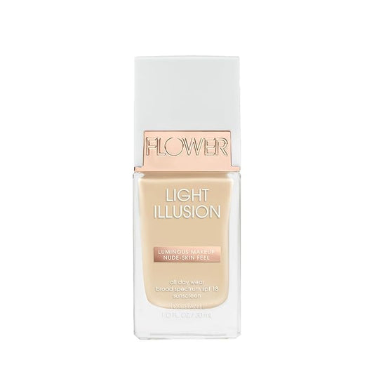 FLOWER BEAUTY By Drew Barrymore Light Illusion SPF Foundation - Blendable + Buildable - Natural Finish - Lightweight Formula (Porcelain)-VivaGrace Women