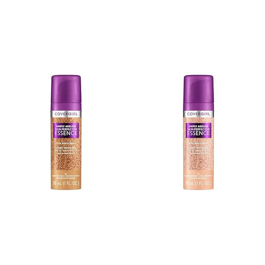 Covergirl Simply Ageless Skin Perfector Essence Foundation Bundle with Shades 50 Medium-Tan and 30 Light-Medium, 1oz Each-VivaGrace Women