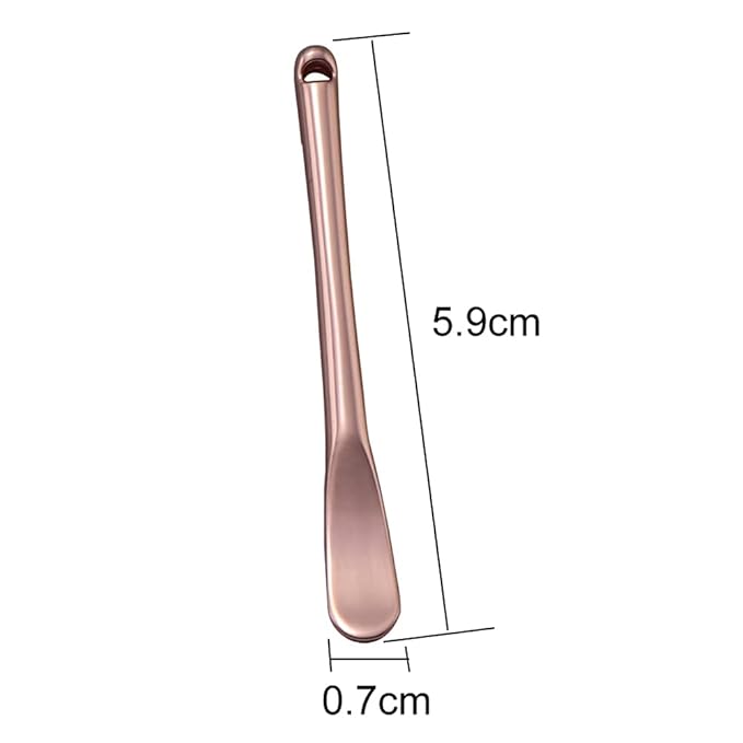 4 Pieces Zinc Alloy Makeup Spatula Eye Cream Spoon Beauty Scoop Mini Spoon Makeup Beauty Spoons Mini Cosmetic Skincare Spatula for Cream Lotions, Cylindrical Handle Type, Rose-Gold-VivaGrace Women