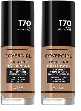COVERGIRL TruBlend Matte Made Liquid Foundation, Caramel (Pack of 2)-VivaGrace Women