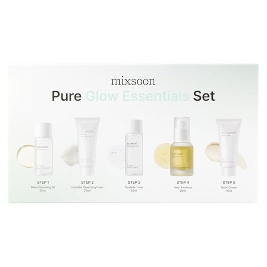 mixsoon Pure Glow Essentials Set, 5-Step Skincare Kit, Gentle & Hydrating, For All Skin Types, 5 Items Korean Glass Skin Care 29.57 Fl. Oz.-VivaGrace Women