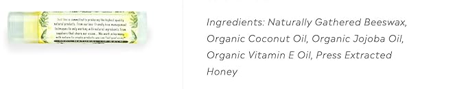 100% Natural Beeswax Lip Balm with Organic Oils (Sweet Honey, 4 pack)-VivaGrace Women