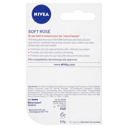 Nivea Lip Soft Rose Blister Pack-VivaGrace Women