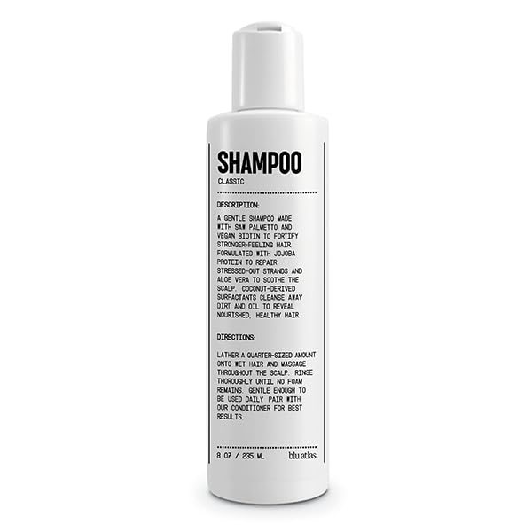Blu Atlas Men's Natural Shampoo – Organic, Sulfate-Free, Paraben-Free – Deep Cleansing & Hydrating – Classic Scent (Bergamot, Sage, Patchouli) – Made in America– 8 oz-VivaGrace Women