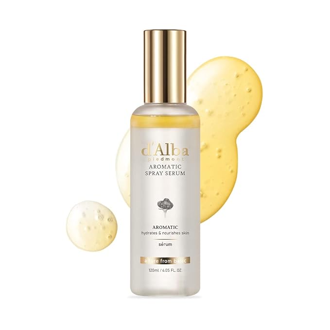 d'alba Piedmont Italian White Truffle First Aromatic Spray Serum, Fragrant VEGAN Glowy Antioxidant Face Mist, Deep Hydration Skin Firmness, Korean Skin Care (4.05 fl.oz)-VivaGrace Women