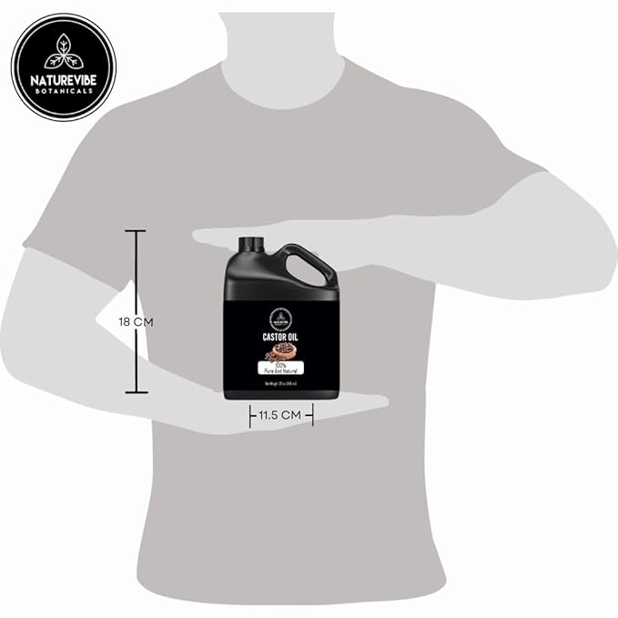 Naturevibe Botanicals Castor Oil 32 Ounces | 100% Pure and Natural | Great for Skin Care and Hair Care | Hexane Free Unrefined Oil for Enhanced Eyebrows and Eyelashes 32 Fl Oz | 946ml-VivaGrace Women