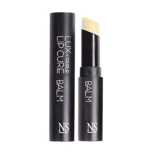NATURAL SHINE Lux Triple Lip CURE Balm PURE | Chapstick Hydration and Exfoliator | Overnight Lip Treatment Care Deep Nourishing for Dry Cracked Chapped Lips (0.17oz)-VivaGrace Women