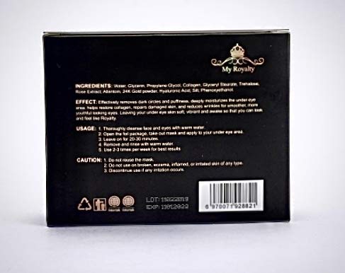 My Royalty 24K Gold Eye Mask 12 pairs collagen eye mask - anti aging, puffy eyes, tired eyes, dark circles, anti wrinkle, hylauronic acid-VivaGrace Women