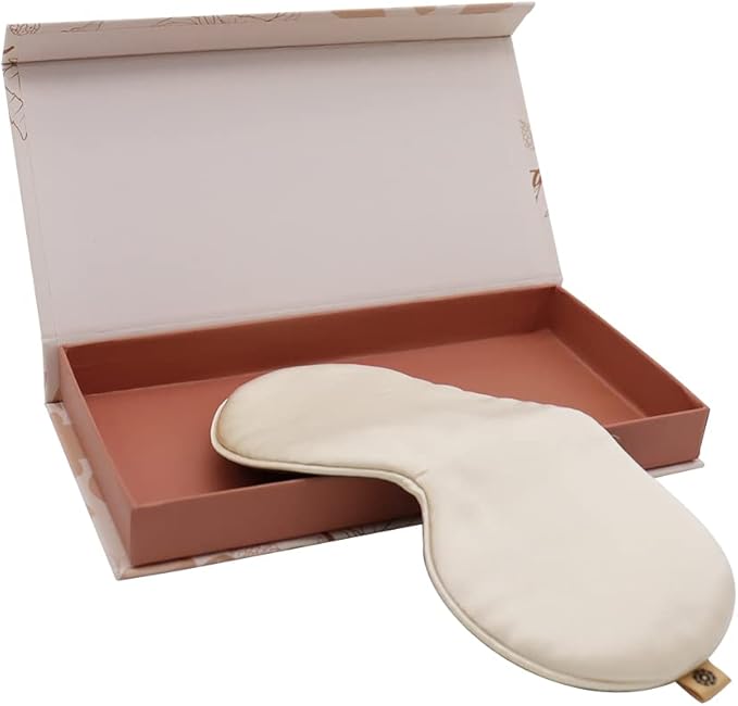 Premium 25 Momme Mulberry Silk Eye Mask for Sleeping (Vanilla Ice)-VivaGrace Women