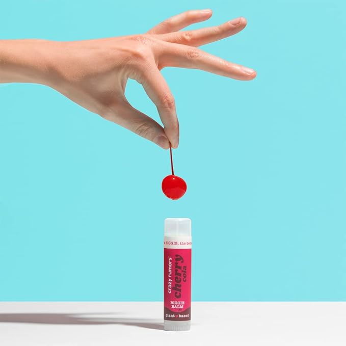 Crazy Rumors Biggie Cherry Cola Flavored All Natural, Plant Based Lip Balm to Moisturize and Nourish your Lips - Cherry Cola Biggie Tube 0.6 oz (4x Larger than standard 0.15 oz lip balm)-VivaGrace Women