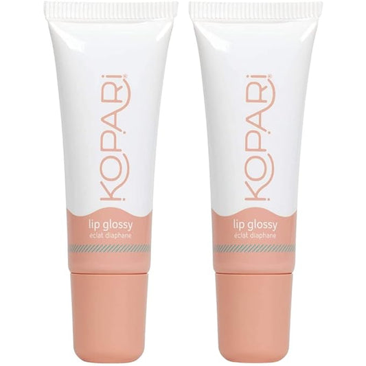 Kopari Coconut Lip Glossy Birthday Suit - Hydrating and Moisturizing Coconut Oil, Vitamin E and Shea Butter Lip Gloss With 100% Organic Coconut Oil, Non GMO, Vegan Sulfate Free (2 Pack)-VivaGrace Women