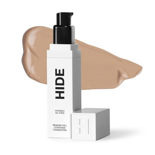 HIDE PREMIUM Liquid Foundation, Multi-Use Waterproof Foundation, Medium/Full Coverage Foundation, Shades for All Skin Types (See Shade Finder), Natural Beige, 1 fl oz-VivaGrace Women